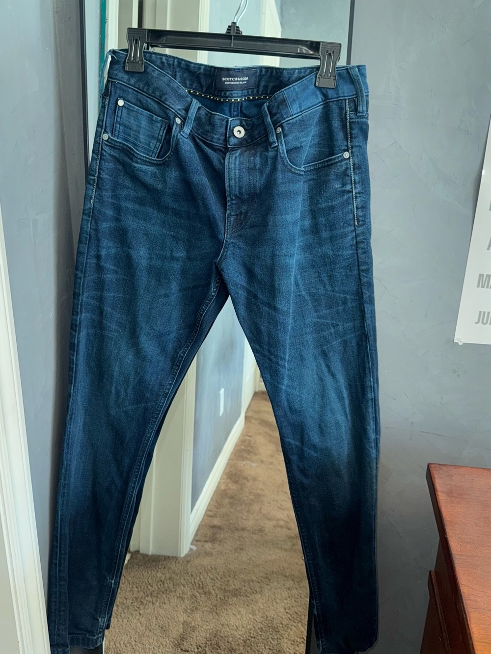 Scotch & Soda Slim Fit Jeans in Dark Blue Wash